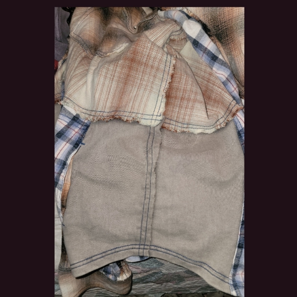 We The Free People BLUE RIDGE Mixed Plaid + Media Hoodie Hooded Jacket Shacket - Picture 15 of 16